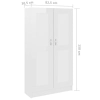 Libreria Bianco Lucido 82,5x30,5x150 cm in Legno Multistrato cod mxl 14126