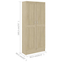 Libreria Rovere Sonoma 82,5x30,5x185,5 cm in Truciolato 802735