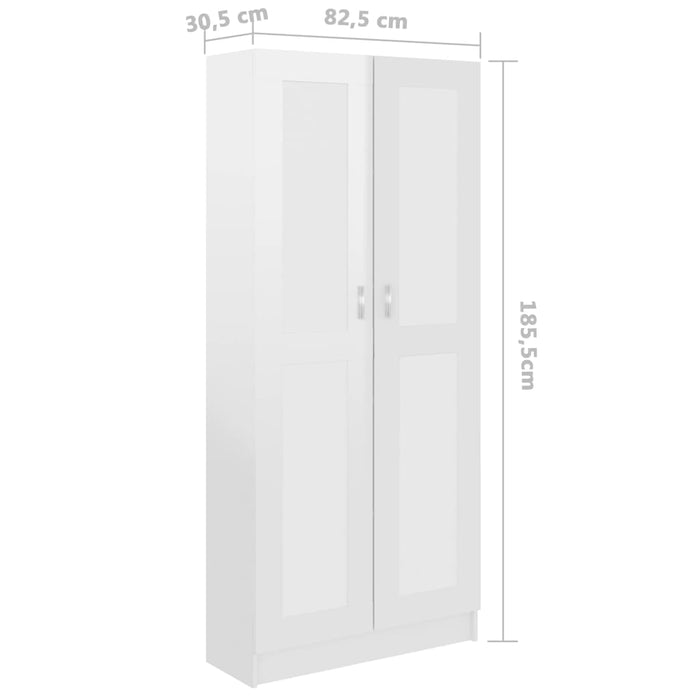 Libreria Bianco Lucido 82,5x30,5x185,5 cm in Truciolato cod mxl 8736