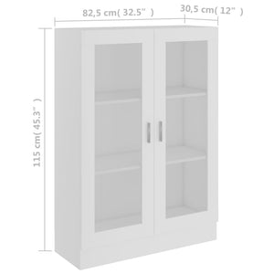 Armadietto con Vetrina Bianco 82,5x30,5x115 cm in Truciolato