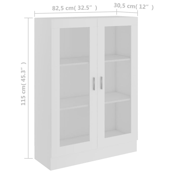 Armadietto con Vetrina Bianco 82,5x30,5x115 cm in Truciolato 802750