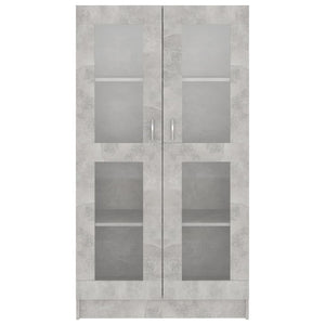 Armadietto e Vetrina Grigio Cemento 82,5x30,5x150 cm Truciolato