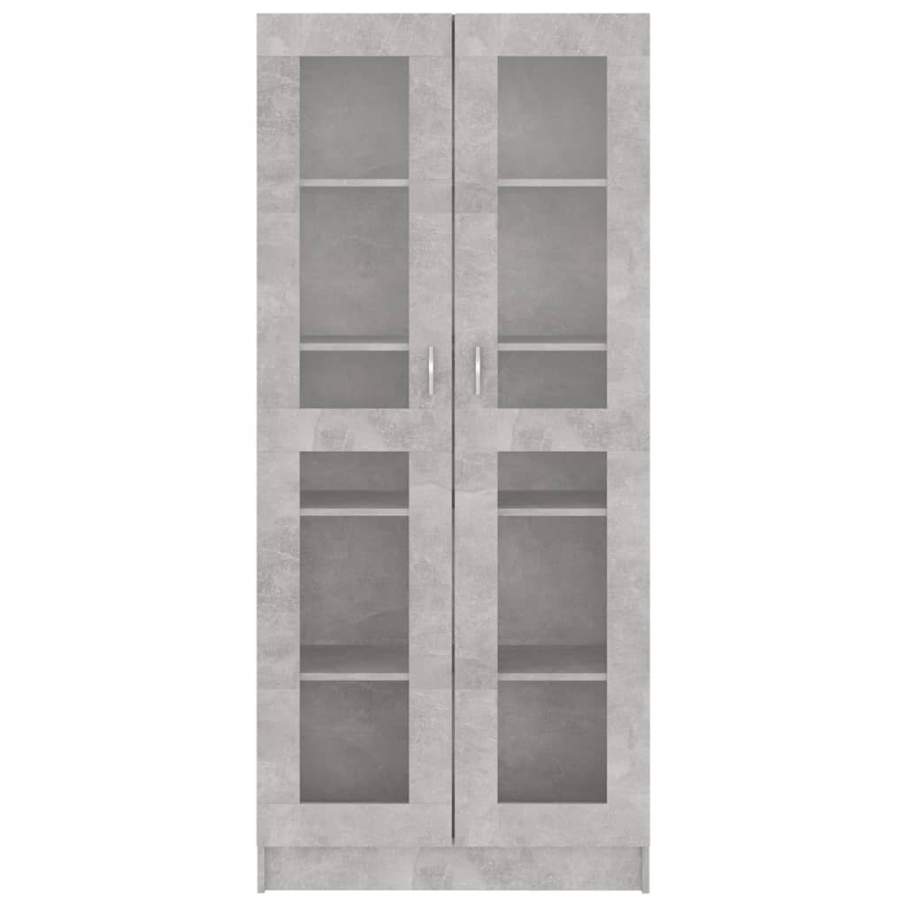 Armadio con Vetrina Grigio Cemento 82,5x30,5x185,5cm Truciolato cod mxl 47653