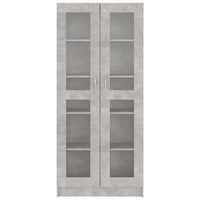 Armadio con Vetrina Grigio Cemento 82,5x30,5x185,5cm Truciolato cod mxl 47653