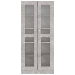 Armadio con Vetrina Grigio Cemento 82,5x30,5x185,5cm Truciolato cod mxl 47653