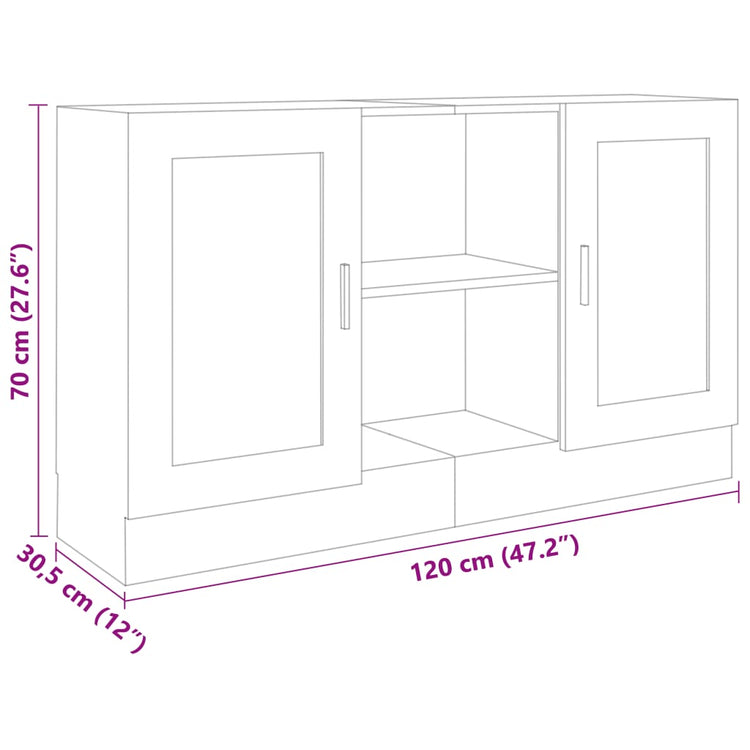 Credenza Bianca 120x30,5x70 cm in Legno Multistrato cod mxl 14135