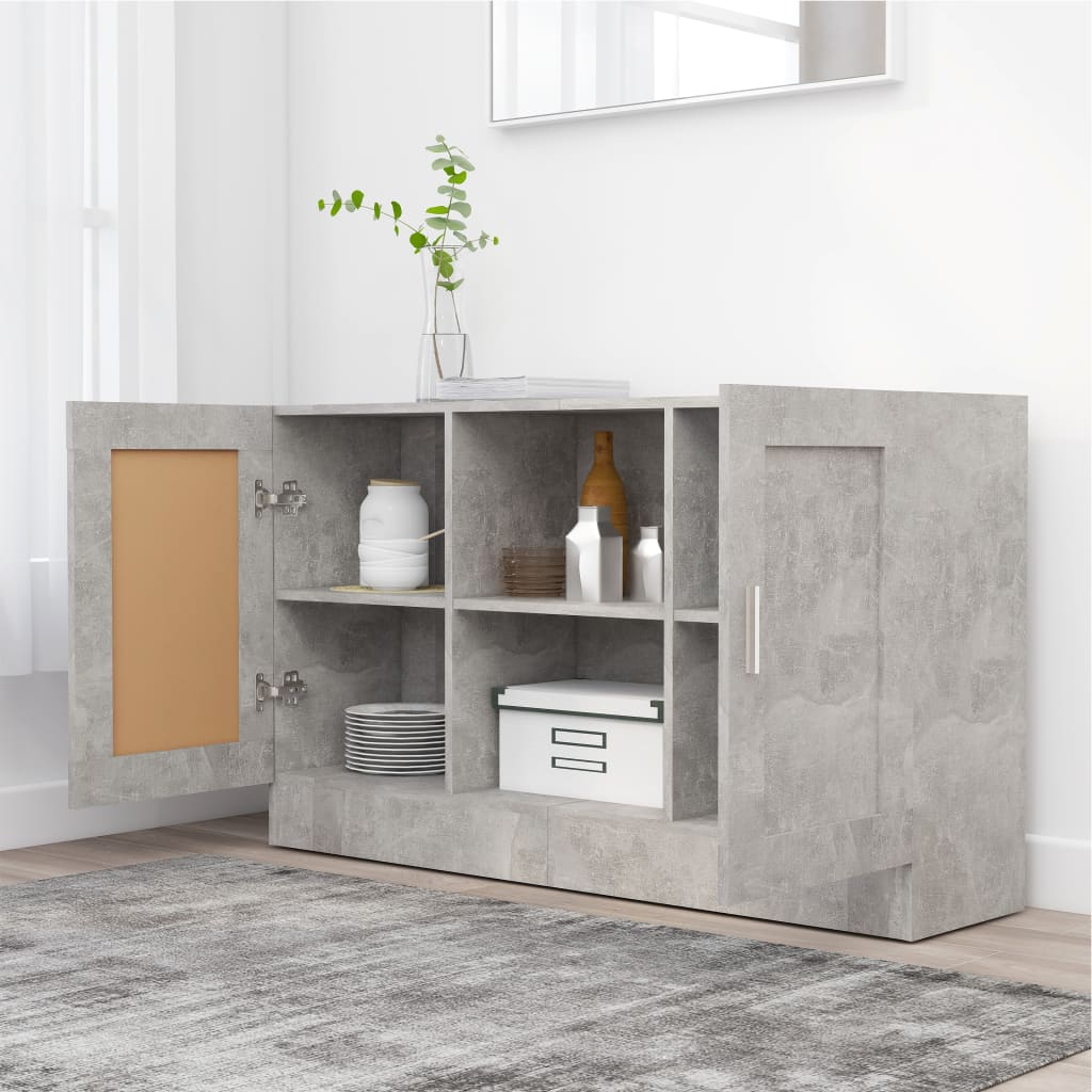 Credenza Grigio Cemento 120x30,5x70 cm in Truciolato 802781