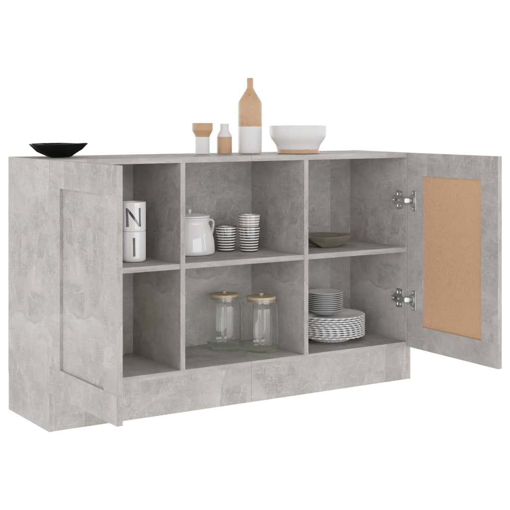 Credenza Grigio Cemento 120x30,5x70 cm in Truciolato