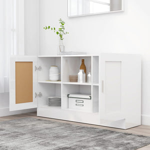 Credenza Bianco Lucido 120x30,5x70 cm in Truciolato cod mxl 14077