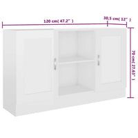 Credenza Bianco Lucido 120x30,5x70 cm in Truciolato cod mxl 14077