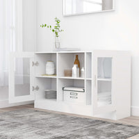 Armadietto con Vetrina Bianco 120x30,5x70 cm Legno Multistrato 802786