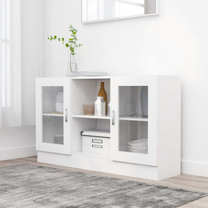 Armadietto con Vetrina Bianco 120x30,5x70 cm Legno Multistratocod mxl 73118