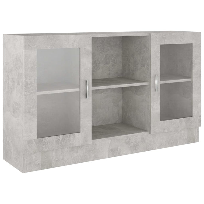 Armadietto Vetrina Grigio Cemento 120x30,5x70 cm Multistrato 802790