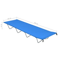 Lettino da Campeggio 180x60x19cm Tessuto Oxford e Acciaio Blu 312478