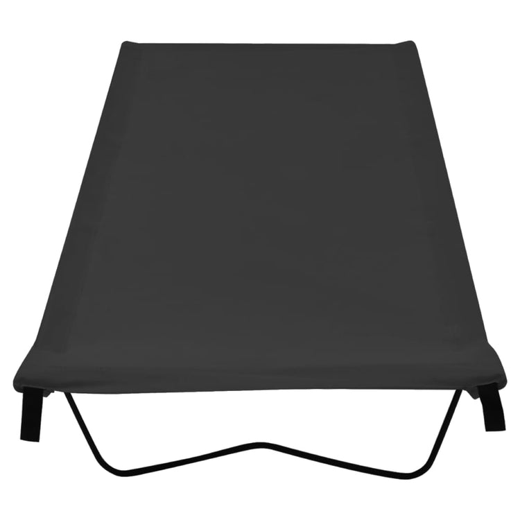 Lettino da Campeggio 180x60x19cm Tessuto Oxford e Acciaio Nero 312479