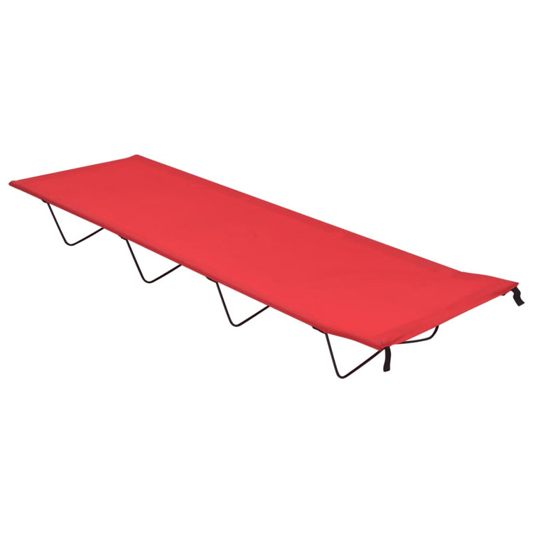 Lettino da Campeggio 180x60x19cm Tessuto Oxford e Acciaio Rosso 312480