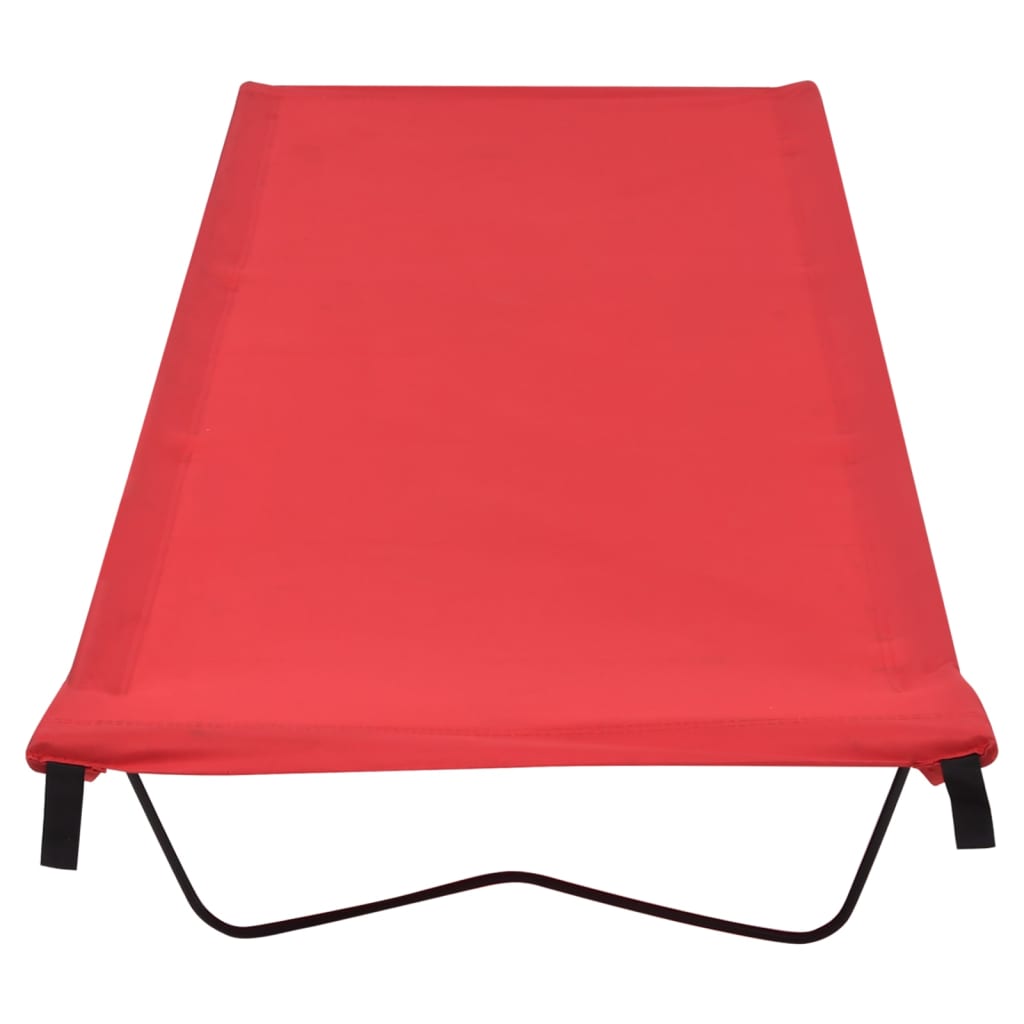 Lettino da Campeggio 180x60x19cm Tessuto Oxford e Acciaio Rosso 312480