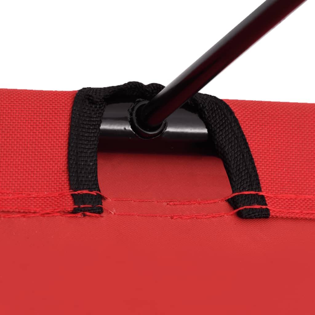 Lettino da Campeggio 180x60x19cm Tessuto Oxford e Acciaio Rosso 312480