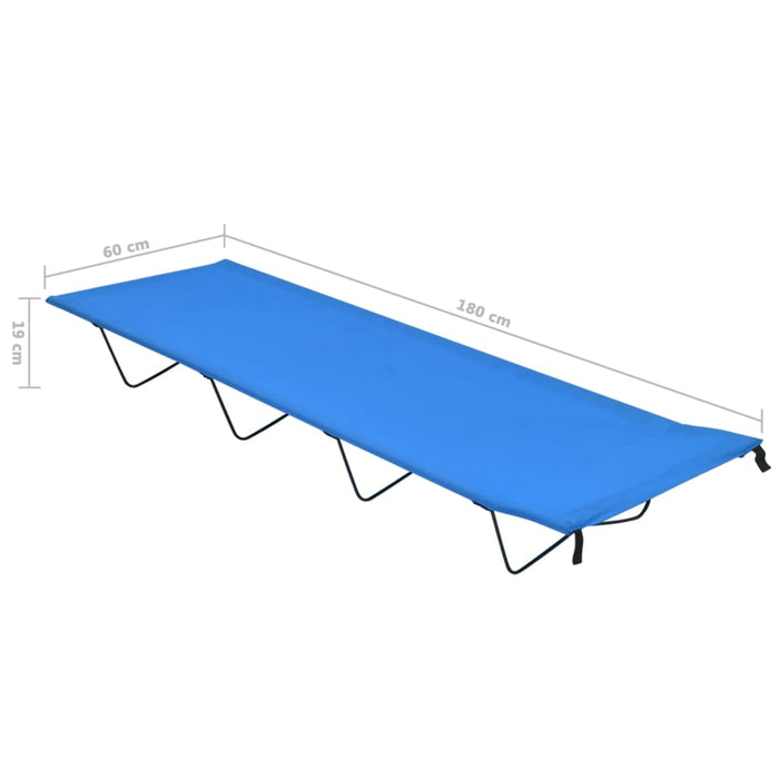 Lettini Campeggio 2 pz 180x60x19 cm Tessuto Oxford Acciaio Blu 312483