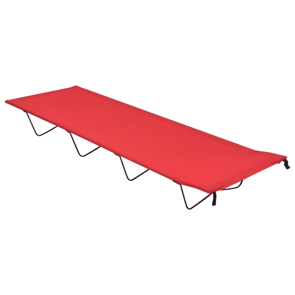 Lettini Campeggio 2pz 180x60x19cm Tessuto Oxford Acciaio Rosso 312485