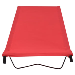 Lettini Campeggio 2pz 180x60x19cm Tessuto Oxford Acciaio Rosso 312485