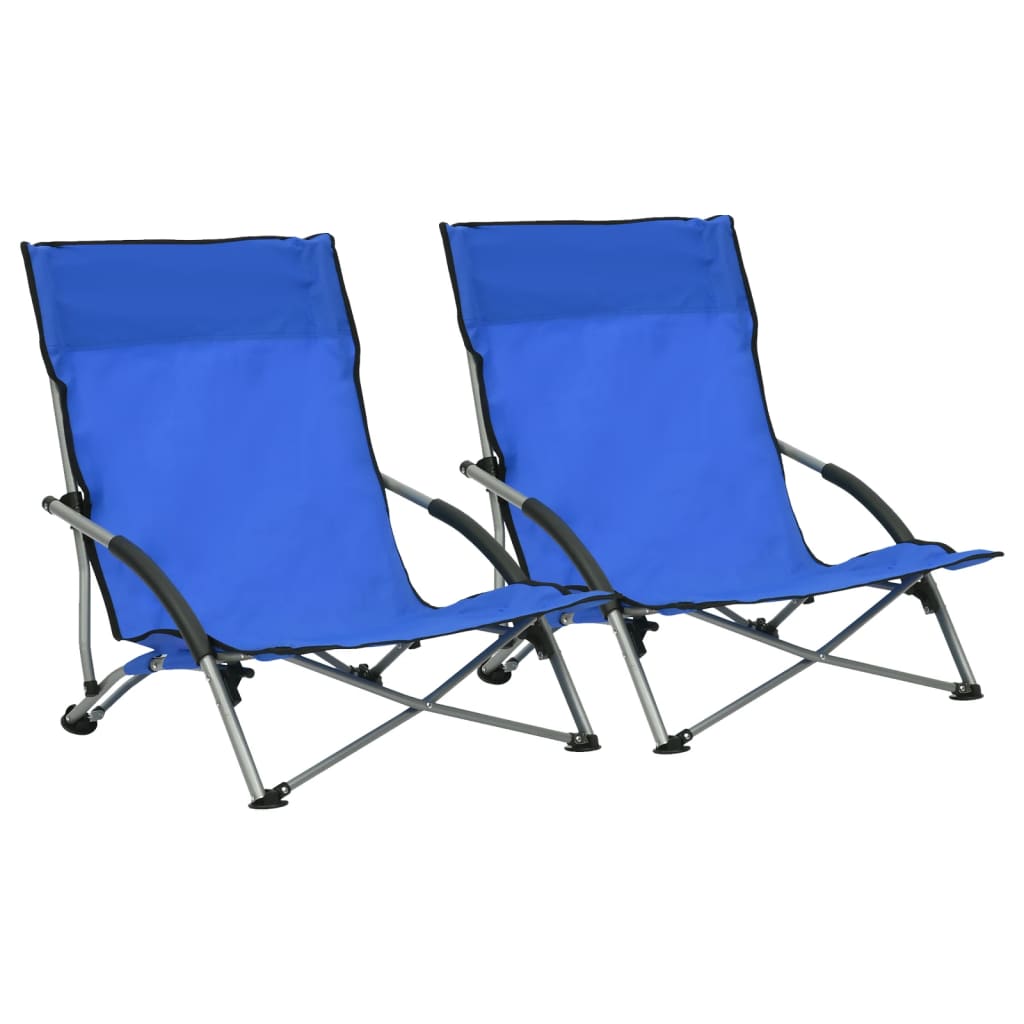 Sedie da Spiaggia Pieghevoli 2 pz in Tessuto Blucod mxl 127244