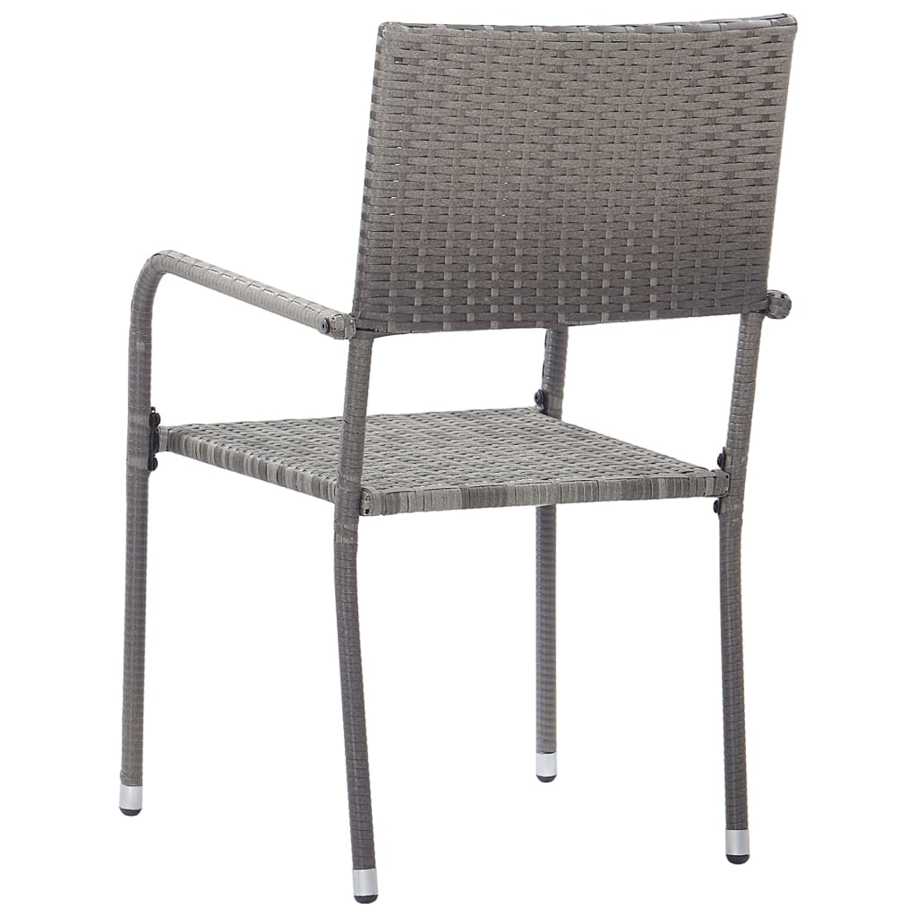 Sedie da Pranzo da Esterni 6 pz in Polyrattan Antracite cod mxl 5717