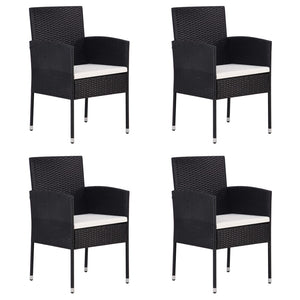 Sedie da Giardino Set 4 pz in Polyrattan Nero 313125