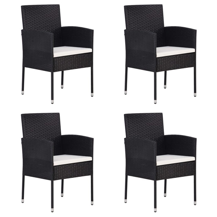 Sedie da Giardino Set 4 pz in Polyrattan Nero 313125