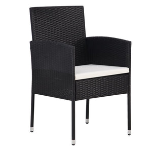 Sedie da Giardino Set 4 pz in Polyrattan Nero 313125