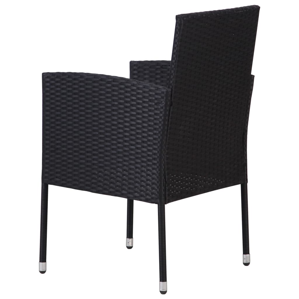 Sedie da Giardino Set 4 pz in Polyrattan Nero 313125