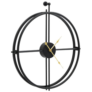 Orologio da Parete Nero 52 cm in Ferro 325171