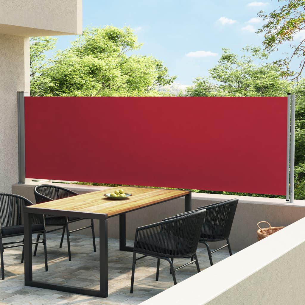 Tenda Laterale Retrattile per Patio 140x600 cm Rossa 313372