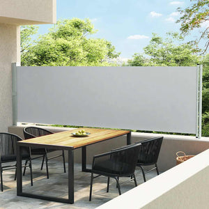 Tenda Laterale Retrattile per Patio 140x600 cm Grigio 313373