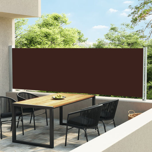 Tenda Laterale Retrattile per Patio 140x600 cm Marrone cod mxl 66400