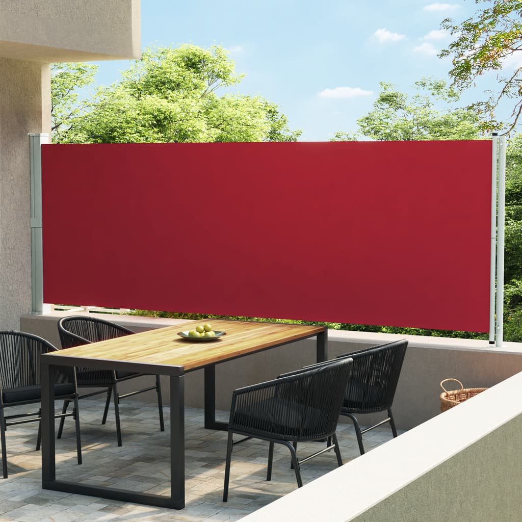 Tenda Laterale Retrattile per Patio 600x160 cm Rossa 313378