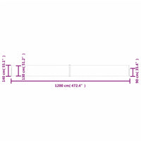 Tenda Laterale Retrattile per Patio 140x1200 cm Crema 313388