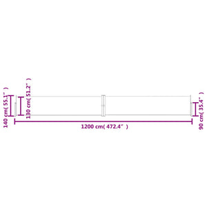 Tenda Laterale Retrattile per Patio 140x1200 cm Antracite 313389