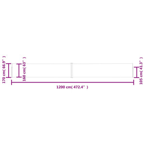 Tenda Laterale Retrattile per Patio 170x1200 cm Blu