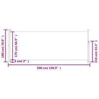 Tenda Laterale Retrattile per Patio 180x500 cm Marrone 313408