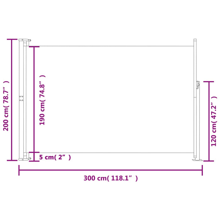 Tenda Laterale Retrattile per Patio 200x300 cm Marrone 313414