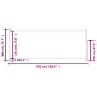 Tenda Laterale Retrattile per Patio 200x500 cm Crema 313418