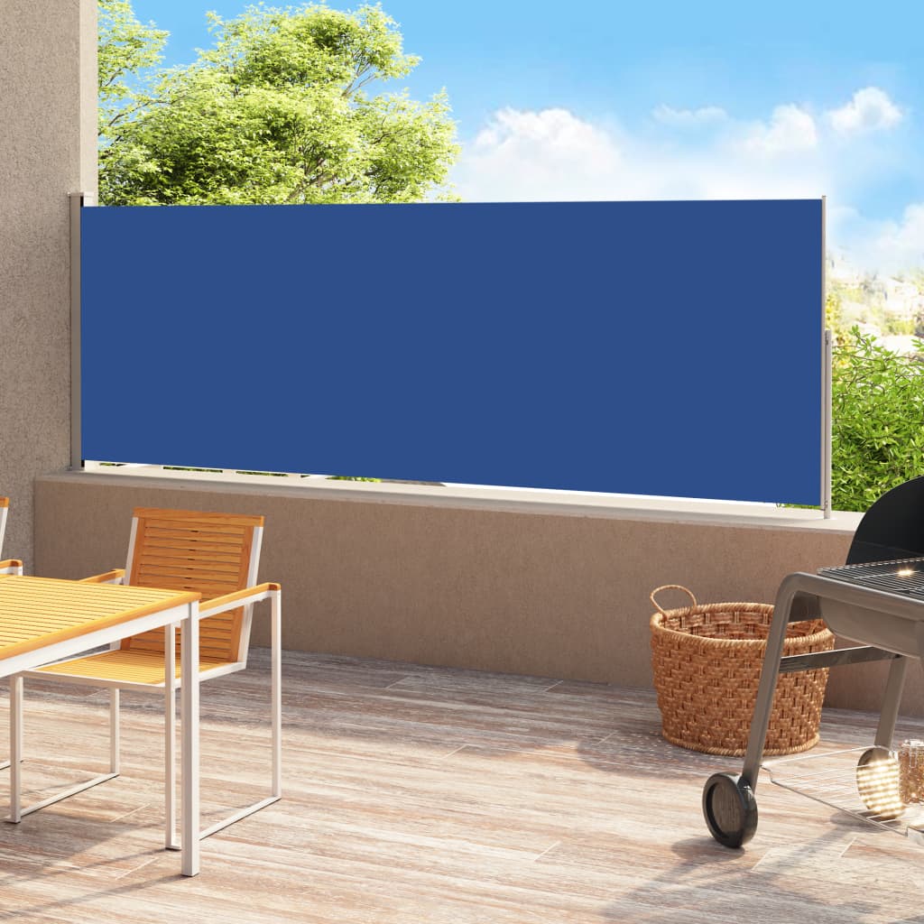 Tenda Laterale Retrattile per Patio 200x500 cm Blu 313421