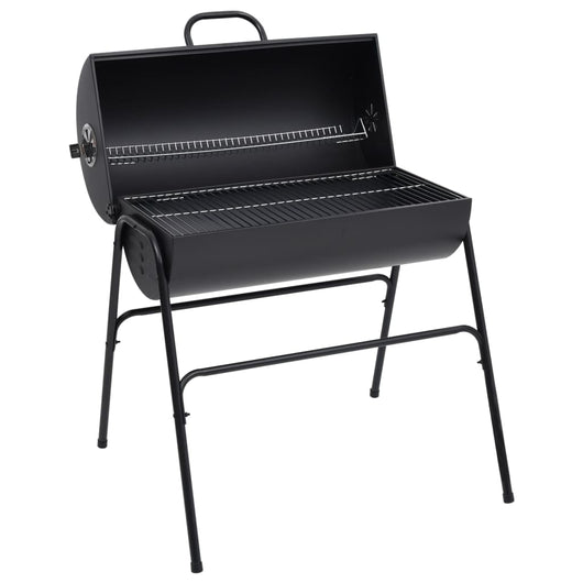 Barbecue a Barile 2 Griglie di Cottura Nero 80x95x90 cm Acciaio cod mxl 67461