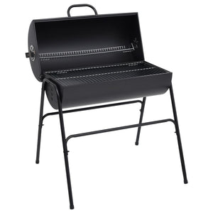 Barbecue a Barile 2 Griglie di Cottura Nero 80x95x90 cm Acciaio 313635