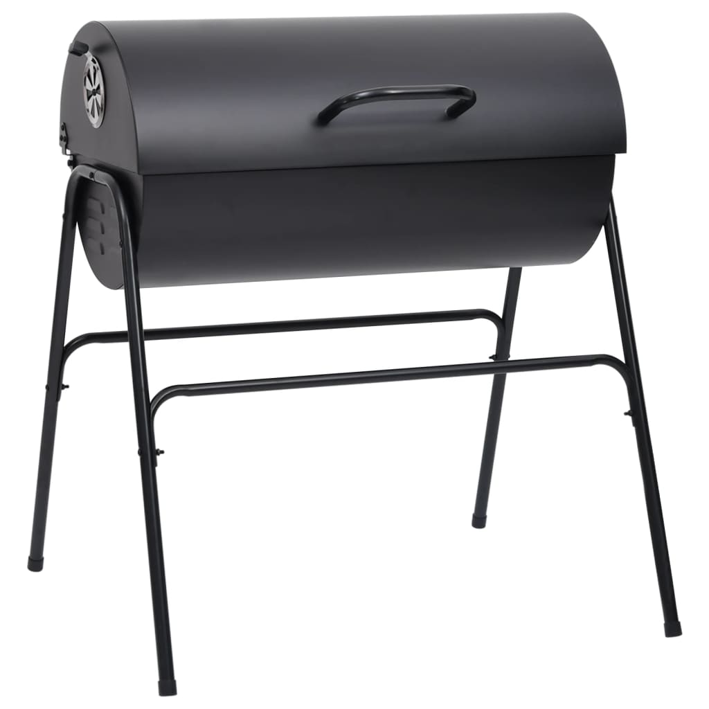 Barbecue a Barile 2 Griglie di Cottura Nero 80x95x90 cm Acciaio cod mxl 67461