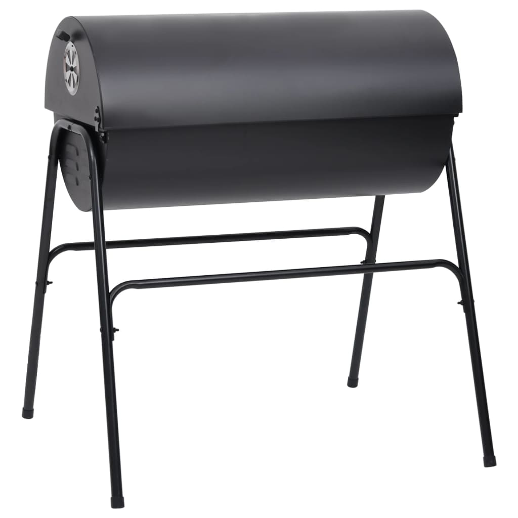 Barbecue a Barile 2 Griglie di Cottura Nero 80x95x90 cm Acciaio cod mxl 67461