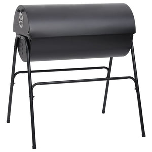 Barbecue a Barile 2 Griglie di Cottura Nero 80x95x90 cm Acciaio 313635