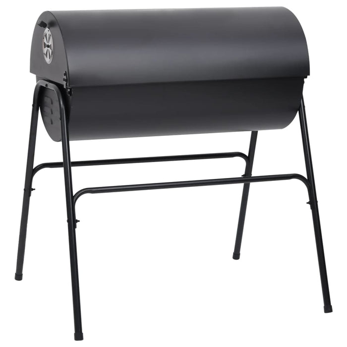 Barbecue a Barile 2 Griglie di Cottura Nero 80x95x90 cm Acciaio 313635