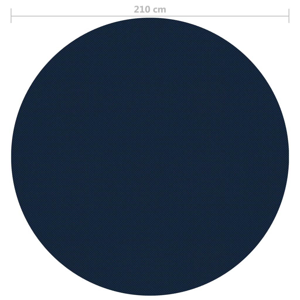 Pellicola Galleggiante Solare PE per Piscina 210 cm Nero e Blu 92971